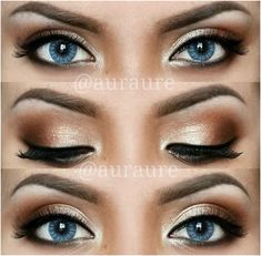 Top 10 Makeup looks for Blue Eyes. – My Brush Set Daily Eye Makeup, Rock Makeup, Makeup Cantik, Wedding Hairstyles And Makeup, Pretty Eye Makeup, Make Up Inspiration, Easy Makeup Tutorial