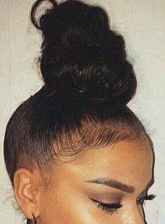 Like what you see? Follow me for more: @India16 Hair Colorful, 5 Minute Hairstyles, Top Knot Bun, Hair Ponytail, Big Chop, Work It