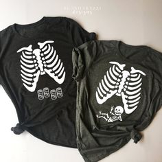 Halloween Pregnancy Announcement Shirts - Skeleton Baby for Mommy-to-be shirt and Beer Shirt for Father-to-be Skeleton Rib Cage, Skeleton Baby, Halloween Pregnancy Shirt, Mom Costumes, Halloween Pregnancy Announcement, Beer Graphic, Pregnant Halloween, Mommy Shirts, Matching Halloween