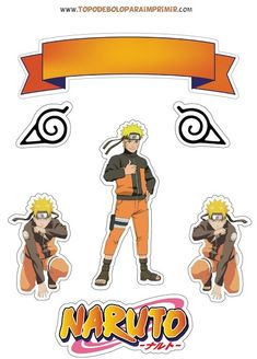 the naruto sticker is shown with an orange ribbon and two different avatars