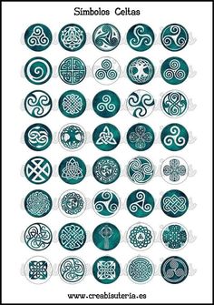 some blue and white circles with designs on them