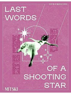 a poster for the last words of a shooting star with a woman in white dress