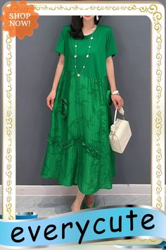 Chic Green O Neck Ruffled Patchwork Cotton Dresses Summer Green Shift Dresses With Patchwork, Green Shift Dress With Patchwork, Spring Patchwork Short Sleeve Midi Dress, Spring Patchwork Midi Dress With Short Sleeves, Short Sleeve Patchwork Midi Dress For Spring, Cotton Dresses Summer, Neck Ruffle, Cotton Dresses, Shop Now