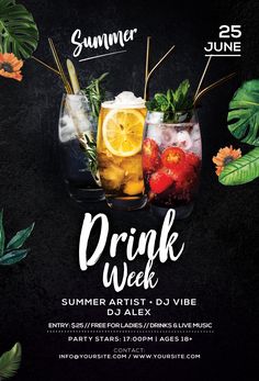 a flyer for a summer drink party