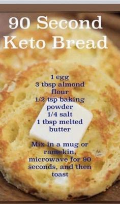 the recipe for keto bread is shown in this poster