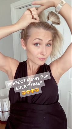 Messy Bun For Short Hair, Cute Bun Hairstyles, Perfect Messy Bun, Pool Hair, Black Pool, Short Hair Bun, Easy Bun Hairstyles, Hair Bun Tutorial, Hairstyles For Medium Length Hair Easy