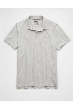 Lightweight sweat-wicking performance fabric/Collared neck with button placket Gray Cotton Polo Shirt For Sports, Moisture-wicking Cotton Polo Collar Tops, Moisture-wicking Cotton Collared Polo Shirt, Casual Cotton Polo Shirt With Moisture-wicking, White Jeans Men, Athletic Fit Jeans, Dream Jeans, Curvy Jeans, Loose Jeans