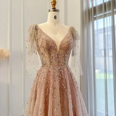 a dress on display in a store window