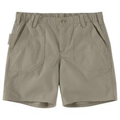 The Carhartt Women's Relaxed Fit Rugged Flex Canvas Work Shorts is warm-weather work gear you can depend on. These women's relaxed fit Carhartt work shorts are made of durable canvas with built-in stretch for great range of movement. Roomy pockets and a utility band keep your tools within easy reach. 8.6 oz., 97% cotton/3% elastane work shorts Built to move with Rugged Flex stretch technology Durable stretch canvas moves, bends, and bounces right back Flexible waistband provides comfort and cove Carhartt Logo, Canvas Work, Carhartt Womens, Work Gear, Work Shorts, Tractor Supply, Work Wear Women, Women Cargos, Functional Storage