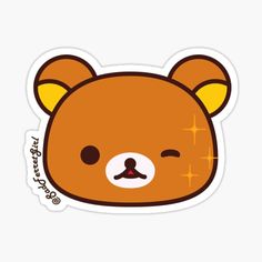 a brown teddy bear sticker with the words sorry written on it