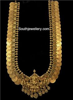 Antique Gold Lakshmi Kasu Haram photo South Jewellery, Jewelry Set Design, Gold Bridal Jewellery Sets, Bridal Jewelry Collection, Wedding Jewellery Collection