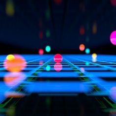 an abstract image of colorful lights and lines