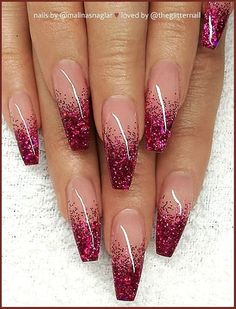 Gel Coffin, Coffin Design, Nails With Glitter, Nails Design Ideas, Valentine Nails, Winter Nails Acrylic, Christmas Gel Nails, Smink Inspiration, Acrylic Coffin