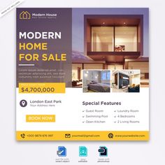 a modern house for sale flyer