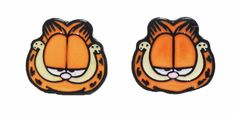 Garfield Character Metal Enamel Stud Earrings | eBay Garfield Images, Super Cool Stuff, Metal Pendant Necklace, Star Trek Cosplay, Enamel Stud Earrings, Enamel Earrings, Metal Pendant, Embroidered Patches, Really Cool Stuff