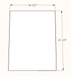 a drawing of a square area with measurements for the top and bottom half of it