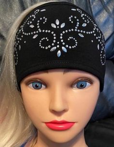 Four inch wide headband.Polyester/Spandex material. Opening in the back to run Ponytail.Hand Wash. Stretch Black Headband, Fitted Sweatband Headband, Silver Chandelier, Wide Headband, Bandanas, Polyester Spandex, Scarf Accessory, Crochet Hats, Hand Wash