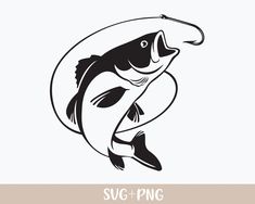 a fish with a fishing hook in it's mouth and the words suc + png above it