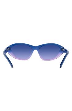 Modern cat-eye frames define sleek sunglasses designed with branded temples and signature 4G logos. 100% UV protection Synthetic Imported Blue Cat Eye Sunglasses With Gradient Lenses, Modern Blue Cat-eye Sunglasses, Modern Blue Cat Eye Sunglasses With Tinted Lenses, Blue Cat Eye Sunglasses With Uv Protection, Modern Blue Cat Eye Sunglasses With Polarized Lenses, Modern Blue Cat Eye Sunglasses With Gradient Lenses, Trendy Blue Cat Eye Sunglasses, Modern Blue Cat Eye Sunglasses, Trendy Blue Cat Eye Sunglasses With Uva Protection