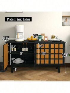 an image of a sideboard with measurements