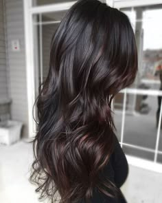 Warm Black Hair, Balage Hair, Long Dark Brown Hair, Black Hair Ideas, Hair Shading, Color Ideas For Black Hair, Hair Color Ideas For Black Hair, Balayage Ideas, Balayage Hair Color Ideas