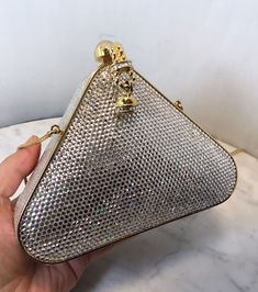 Judith Leiber Handbags, Judith Leiber Bags, Art Deco Gold, Gold Triangle, Crystal Bags, Gold Models, Judith Leiber, Swarovski Crystal, Evening Bags