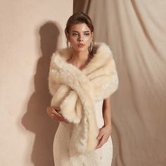 Electric Disco, New Years Fit, Romantic Style Personality, Fur Wrap Wedding, Faux Fur Wedding Shawl, Short Bridal Gown, Faux Fur Wedding, Fur Shawl Wedding, Accessories For Bride