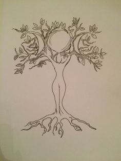 a drawing of a tree with its roots spread out