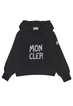 ViaMonte Shop | Moncler Enfant felpa bambina nera in cotone Winter Fits, Girl Sweatshirts, Cute Casual Outfits, Stockholm, Sweater Hoodie, Black Cotton