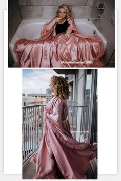 Silky Satin Victorian Feather Fringe Robe Dress