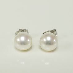 "Thanks for shopping our vintage estate store. We tend to sell well below wholesale and truly hope you enjoy all of our items. Many of the items are one of a kind, so please enjoy scrolling through the pictures and hopefully something will catch your eye. Brown spots are from camera. Nice estate 14k white gold natural pearl studs. Freshwater cultured pearls, custom made for our store. Size: 6mm 1/4\" Weight: .93 gram Earring backs are included. Freshwater pearls takes 4 to 6 years to be develope Pearl Studs Earrings, Button Pearl Earrings, Studs Earrings, Brown Spots, Natural Pearl, Freshwater Cultured Pearls, Fine Earrings, Pearl Stud Earrings, Pearl Studs