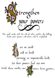 printable witches spell book pages | page made using a spell taken from one of the books. Power Spell, Hoodoo Spells, Charmed Book Of Shadows, Wiccan Spell Book