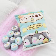 A Bag of Kawaii Penguin Plush Toys Stuffed Animals Doll toy triver Baby Plushies, Food Kawaii, Kawaii Penguin, Rabbit Pillow, Unique Gifts For Kids, Japan Kawaii, Bunny Bags, Kawaii Toys, Kawaii Bunny