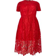 Summer Midi Dresses, Red Lace Midi Dress, Dresses Flowy