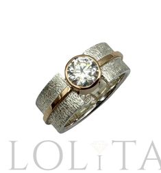 Sterling Silver and solid 14k Gold Ring with  - large moissanite 0.8ct (6mm) Wide Band Ring Ring Wide: 8mm Ring thickness: 1.6mm Moissanite diameter: 6mm Ring will be packed in a beautiful gift bag - ready for giving! PLEASE NOTE- shipping time does not include making time. It generally takes  3-5 days for the jewelry to be made. *PLEASE NOTE-  We offer standard free shipping worldwide (You will receive your order within 7 - 21 business days) And we also offer express shipping with DHL courier ( Wide Band Wedding Jewelry With Single Diamond, Modern Moissanite Jewelry For Promise, Anniversary Rings With Single Diamond In Wide Band, Anniversary Ring With Single Diamond On Wide Band, Wide Band Promise Ring With Single Diamond, Wide Band Diamond Ring With Single Diamond, Anniversary Wide Band Ring With Single Diamond, Modern Moissanite Jewelry With Brilliant Cut, Elegant Sterling Silver Wide Band Ring For Promise