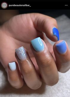 Teal Acrylic Nails, Cute Short Nails, Acrylic Toe Nails, Hard Nails, Blue Acrylic Nails, Ombre Acrylic Nails, Colored Acrylic Nails, Girly Acrylic Nails, Simple Acrylic Nails