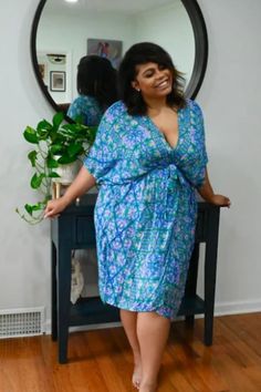 Print: Octavia, Colorway: Majorelle, Size: One size comfortably fits most, 45" Length, Fabric: 10% Cashmere 90% Modal, Shop: https://www.furkatandrobbie.com/collections/lounge/products/the-akila-kimono-wrap-dress-octavia-majorelle V-neck Viscose Dresses For Loungewear, Chic Rayon Loungewear Dress, Flowy V-neck Midi Dress For Loungewear, Flowy V-neck Kimono For Day Out, Bohemian Wrap Dress With Tie Waist For Vacation, Blue Flowy Wrap Dress, Flowy Viscose Dresses For Loungewear, V-neck Tie Waist Dress For Beach Cover-up, Bohemian Tie Waist Wrap Dress For Beach