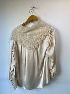 Vintage Ralph Lauren Silk and Lace Blouse. 100% Silk with lace and embroidery. Marked size 8, fits small to medium best. 24" sleeve 26" length 19" underarm to underarm Silk And Lace, Vintage Ralph Lauren, Lace Blouse, Lace Top, Ralph Lauren, Embroidery, Silk, Lace