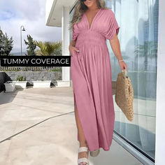 Elevate your wardrobe with the stunning Hailey Maxi Dress—where elegance meets comfort. Designed to flow effortlessly with every step, this dress features a flattering V-neck and a gathered waist that accentuates your natural silhouette. Perfect for any occasion, from a breezy day out to an evening event, the Hailey Maxi Dress offers a timeless appeal that never goes out of style. V-neck Midi Dress With Gathered Waist For Day Out, V-neck Brunch Dresses With Smocked Back, V-neck Dress With Smocked Back For Day Out, Vacation Maxi Dress With Gathered Waist, Chic V-neck Maxi Dress With Gathered Waist, Summer Midi Dress With V-neck And Smocked Back, Casual Ruched Maxi Dress With Empire Waist, Casual Maxi Dress With Ruched Empire Waist, Vacation Empire Waist Ruched Maxi Dress