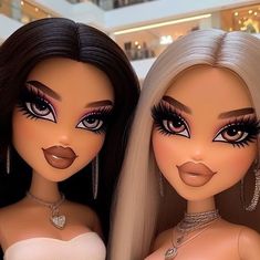 Luxxebratz💋 on Instagram: "Friends who shop together, slay together 😌🛍️  #bratz #bratzaiart #bratzdoll #bratzdolls #aigeneratedart" Bratz Bionda E Mora, Latina Bratz Doll, Bratz Matching Pfp, Bratz Collections, 2 Bratz, Pictures For Friends, Six Girl