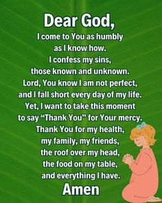 a poem written on a green background with an image of a child praying