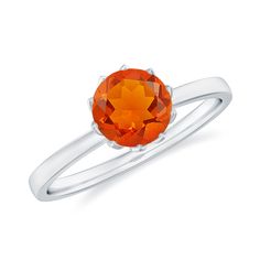 Product Details Show your love with this exquisite gold ring featuring a 6mm round-cut fire opal set in a Lotus basket setting. This fire opal solitaire ring will make a stunning gift for your special someone. Product Information SKU SHP-RINGS0821188926 Width 5 mm Height 6.5 mm Weight 1.86 gm (Approximate) FIRE OPAL INFORMATION No.of Stones 1 Pieces Total Weight 0.75 Carat (Approximate) Dimension(approx) Round-6X6 mm-1 Pcs Color Orange Cut Brilliant Shape Round Setting Type Lotus-Basket-Setting Quality Grade AAA View More Product Parent Collection Handle fire-opal-rings Opal Solitaire Ring, Orange Cut, Basket Setting, Fire Opal Ring, Signature Jewelry, 18k Yellow Gold Ring, Timeless Jewelry, October Birth Stone, Opal Gemstone