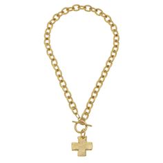 Cross Toggle Necklace Chunky Cross Necklace, Map Bag, Susan Shaw, Tailgate Gear, Bath And Body Shop, Toggle Necklace, Month Gifts, Belt Purse, 24kt Gold