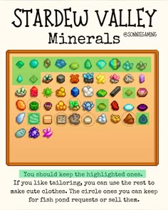 the stardew valley mineral guide