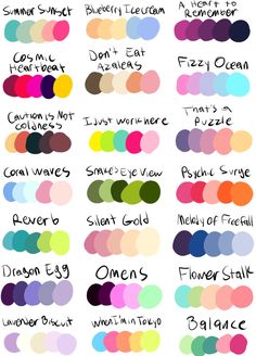 the color chart for different shades of paint