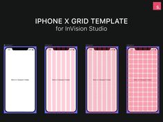 the iphone x grid template for invision studio