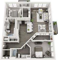 the floor plan of a two bedroom apartment