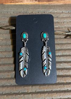 Western Feather Earrings Length: 1.5 Shopify Design, Boot Cuffs, Scarf Hat, Earring Sale, Feather Earrings, Belt Buckles, Purse Wallet, Ring Earrings, Sunglasses Accessories