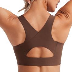 PRICES MAY VARY. Designed for yoga and training. Medium support. Micro brushed soft fabric is breathable and shockproof, with adequate stretchy and compression. Built-in removable pads. Front breathing holes in sweaty areas. U-neck. Fits well and won't shift easily. Wide straps crossover racerback with semi-circular hole open back design. Flex Sculpt collection uses high-density microfiber, providing generous stretch and adequate support. Medium impact sports bra that fits snugly and moves with Comfortable Sports Bra With Built-in Bra For Gym, High Stretch Sports Bra With Built-in Padding For Yoga, Supportive Sports Bra With Built-in Padding For Yoga, Breathable Sports Bra With Medium Support For Pilates, Breathable Sports Bra For Medium Support During Pilates, Breathable Compressive Sports Bra For Pilates, Seamless Cross Back Yoga Activewear, Yoga Activewear With Seamless Cross Back, Yoga Seamless Cross Back Activewear