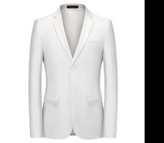 This 1-Button Style Formal Blazer is designed for the modern man. Made from high-quality polyester, it offers a sleek, stylish fit with a formal silhouette and long sleeves. The single button closure ensures a secure fit. Perfect for any formal event, this men's blazer will elevate your look. White Long Sleeve Suit With Single Button, White Single Button Slim Fit Blazer, White Slim Fit Single Button Blazer, White Single Button Business Blazer, White Single Button Blazer For Business, White Slim Fit Long Sleeve Blazer, White Long Sleeve Business Blazer, White Single Button Long Sleeve Blazer, White Single-button Suit For Office